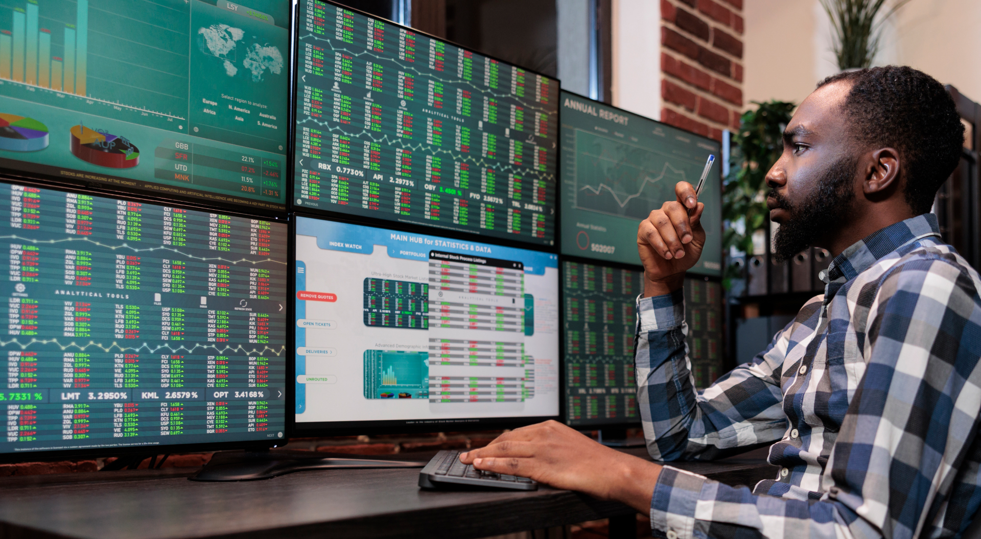 person in front of charts